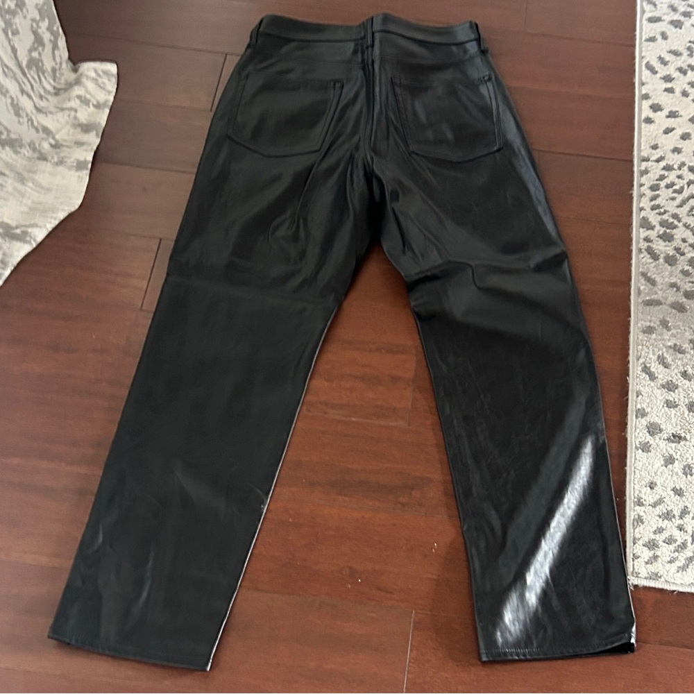Women's GAP Cheeky Straight Sky High Faux-Leather Jeans Size 31/12L - Picture 4 of 7
